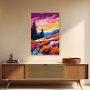 Autumn Lake Sunset, Framed Canvas Print, Vibrant Nature Art, Fall Landscape, Cozy Home Decor, Warm Tones, Relaxing Living Room Artwork