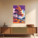 Lone Tree Painting, Colorful Nature Wall Art, Vibrant Landscape Canvas Print, Rustic Home Decor, Living Room Wall Art, Boho Art