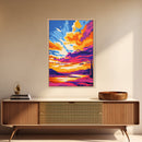 Dramatic Sky Art, Vibrant Sunset Painting, Colorful Landscape Canvas Print, Nature Wall Art, Modern Home Decor, Living Room Wall Art