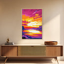 Canyon Sunset Art, Vibrant Nature Painting, Colorful Landscape Canvas Print, Rustic Home Decor, Western Wall Art, Living Room Wall Art