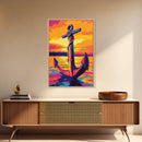 Anchor Sunset Art, Canvas Print, Nautical Wall Decor, Maritime Artwork, Coastal Sunset, Ocean Lover Gift, Modern Seascape, Beach House