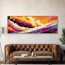 Dramatic Sky, Sunset Cloud Painting, Colorful Abstract Art, Modern Wall Decor, Framed Canvas Print, Living Room Wall Art, Vibrant