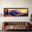 Majestic Mountains, Autumn Landscape Painting, Colorful Nature Print, Cabin Wall Decor, Framed Canvas Print, Living Room Wall Art