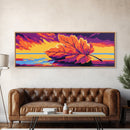 Golden Leaf, Autumn Nature Print, Sunset Reflection Art, Warm Fall Decor, Framed Canvas Print, Living Room Wall Art, Boho Style