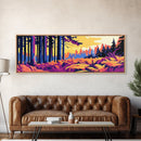 Enchanted Forest, Sunset Glow Painting, Vibrant Woodland Art, Nature Lover Gift, Framed Canvas Print, Living Room Wall Art, Cozy