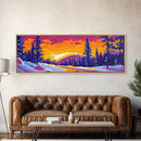 Snowy Forest, Winter Wonderland Art, Holiday Wall Decor, Framed Canvas Print, Vibrant Christmas Artwork, Cabin Aesthetic, Gift Idea