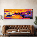 Sailing Boats, Waterfront Sunset, Coastal Landscape, Nautical Theme, Modern Home Decor, Canvas Print, Living Room Wall Art
