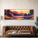 Serene Lake, Mountain Reflection, Nature Inspired Art, Fall Landscape, Cozy Home Decor, Framed Canvas Print, Rustic Wall Art