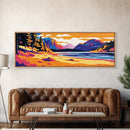 Sandy Path, River View, Vibrant Mountain Scene, Fall Nature Decor, Canvas Print, Bedroom Wall Art, Cozy Home Aesthetic