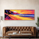 Coastal Sunset, Beach Wall Art, Vibrant Ocean, Boho Style, Serene Seascape, Bedroom Aesthetic, Tropical Vibes, Canvas Print