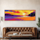 Golden Shore, Ocean Sunset, Boho Home Decor, Sunset Lover Gift, Warm Tones, Relaxing Seaside, Living Room Art, Canvas Print