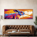 Colorful Rabbit, Animal Wall Art, Boho Home Decor, Vibrant Wildlife, Whimsical Painting, Pet Lover Gift, Canvas Print