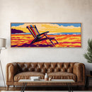 Beach Chair, Ocean Breeze, Relaxing Getaway, Canvas Print, Coastal Home Decor, Vibrant Summer Art, Seaside Aesthetic, Vacation Vibes
