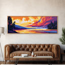 Dramatic Sky, Sunset Over Lake, Majestic Clouds, Vibrant Color Palette, Serene Landscape, Cabin Retreat, Canvas Print