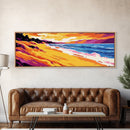 Coastal Sunset, Beach Wall Art, Ocean Waves, Seaside Decor, Framed Canvas Print, Summer Home, Vibrant Landscape, Boho Art