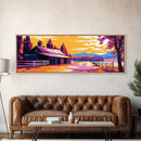 Country Barn Scene, Rustic Landscape Art, Autumn Farmhouse Print, Cozy Home Decor, Framed Canvas Print, Fall Living Room Wall Art