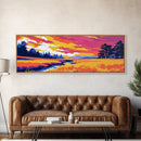 Serene Wetlands, Countryside Landscape Art, Vibrant Field Scene, Nature Inspired Print, Framed Canvas Print, Rustic Home Wall Decor