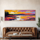 Marshland Sunset, Reflections Art, Framed Canvas Print, Tranquil Landscape, Nature Wall Art, Bedroom Artwork, Warm Autumn Colors