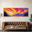 Golden Mountains, Dramatic Sunset, Framed Canvas Print, Majestic Landscape, Adventure Wall Art, Living Room Decor, Vibrant Home Artwork