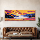 Foggy Valley, Sunrise Glow, Canvas Print, Serene Nature Art, Minimalist Landscape, Cozy Home Decor, Warm Tones Wall Artwork
