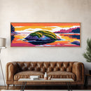 Mossy Rock, Tranquil Waters, Framed Canvas Print, Coastal Nature Art, Calming Home Decor, Zen Wall Art, Lake House Decoration