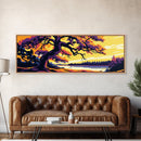 Ancient Oak, Sunset Glow, Canvas Print, Majestic Tree Art, Rustic Wall Decor, Autumn Landscape, Nature Home Artwork, Living Room Piece