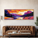 Autumn River, Forest Scene, Vibrant Artwork, Fall Wall Art, Framed Canvas Print, Nature Landscape, Cozy Cabin Decor, Rustic Living Room