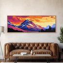 Majestic Peaks, Mountain Reflection, Vibrant Nature, Scenic Landscape, Canvas Print, Office Decor, Wilderness Art, Adventure Wall Decor