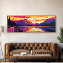 Mountain Sunset, Landscape Art, Nature Print, Living Room Decor, Canvas Print, Colorful Wall Art, Rustic Home, Cabin Art, Boho Style