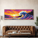 Tropical Wave, Bold Sunset, Colorful Ocean, Surreal Art, Canvas Print, Coastal Wall Art, Beach House Decor, Vibrant Landscape