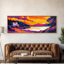 Sunset Retreat, Ocean View, Luxury Villa, Beachfront Home, Canvas Print, Bedroom Wall Art, Coastal Home Decor, Warm Tones