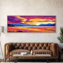 Field Sunset, Sunset Drive, Scenic Travel Art, Framed Canvas Print, Bold Colors, Boho Home Decor, Wanderlust Art, Nature Inspired