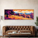 Autumn Trees, Rolling Hills, Landscape Print, Framed Canvas Print, Fall Colors, Boho Decor, Cozy Home, Living Room Art, Warm Tones