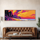Sunset Lake, Mountainscape Art, Nature Wall Decor, Framed Canvas Print, Warm Tones, Rustic Home, Boho Art, Fall Decor, Bedroom Art