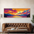 Sunset Lake, Tranquil Water, Peaceful Landscape, Framed Canvas Print, Calm Wall Art, Cozy Home, Bedroom Decor, Warm Color Palette