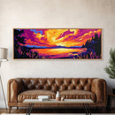 Lake Sunset, Vibrant Reflection, Framed Canvas Print, Cabin Wall Art, Fall Landscape, Cozy Home Decor, Boho Artwork, Large Wall Art