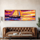 Sailboat Sunset, Nautical Scene, Framed Canvas Print, Coastal Wall Art, Ocean Decor, Vibrant Seascape, Beach House Artwork, Gift Idea