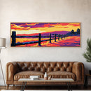 Wooden Fence, Sunset Prairie, Rustic Scenery, Framed Canvas Print, Country Wall Art, Farmhouse Home Decor, Nature Landscape, Autumn Mood