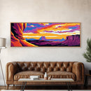 Canyon View, Southwest Landscape, Sunset Sky, Nature Art, Framed Canvas Print, Rustic Wall Decor, Living Room Art, Adventure Gift