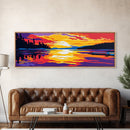 Lake Reflection, Tranquil Water, Mountain Sunset, Serene Scene, Framed Canvas Print, Zen Wall Art, Bedroom Decor, Meditative Gift