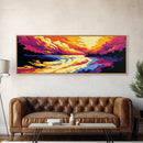 Stormy Sky, Sunset Glow, Abstract Landscape, Canvas Print, Living Room Wall Art, Nature Lover Decor, Autumn Art, Wilderness Painting