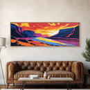 Sunset Valley, Dramatic Clouds, Wild Landscape, Framed Canvas Print, Rustic Home Decor, Colorful Art, Nature Lover Gift, Boho Aesthetic