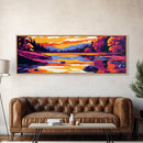 Cliffside Sunset, Dramatic Coast, Serene Waters, Canvas Print, Nature Wall Art, Vibrant Landscape, Boho Decor, Relaxing Atmosphere