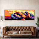 Braided Rope, Nautical Theme, Coastal Art, Canvas Print, Beach House Decor, Modern Wall Art, Abstract Painting, Vibrant Rope Design