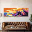 Coastal Sunset, Ocean View, Abstract Seascape, Canvas Print, Beach House Decor, Vibrant Art, Modern Wall Art, Colorful Landscape