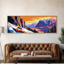 Mountain View, Winter Landscape, National Park Art, Canvas Print, Lodge Wall Decor,  Adventure Art, Snowy Scene, Scenic Painting