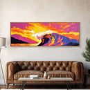 Ocean Wave, Beach Wall Art, Coastal Decor, Framed Canvas Print, Colorful Seascape, Modern Art, Surfing Gift, Vibrant Painting