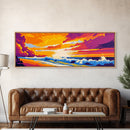 Coastal Sunset, Beach Wall Art, Ocean Scene, Canvas Print, Relaxing Decor, Summer Vibes, Seascape Painting, Living Room Artwork