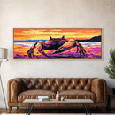 Sunset Crab, Coastal Art, Beach Decor, Framed Canvas Print, Vibrant Ocean Wall Art, Colorful Marine Life, Nautical Living Room Art