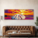 Seashell Sunset, Beach Wall Art, Ocean Decor, Canvas Print, Vibrant Coastal Painting, Nautical Living Room Art, Tropical Bedroom Decor
